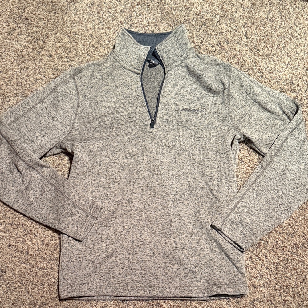Eddie Bauer Men's Gray Zip-Up Sweater